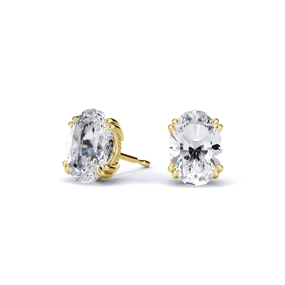 Specialty Cuts: Antique Oval Step-Cut Lab Diamond Studs 1.0ctw