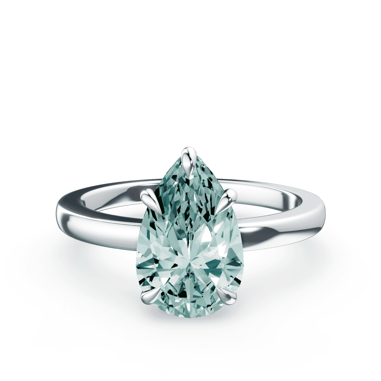 Pear Cut Low Profile Green Diamond Ring – Plum