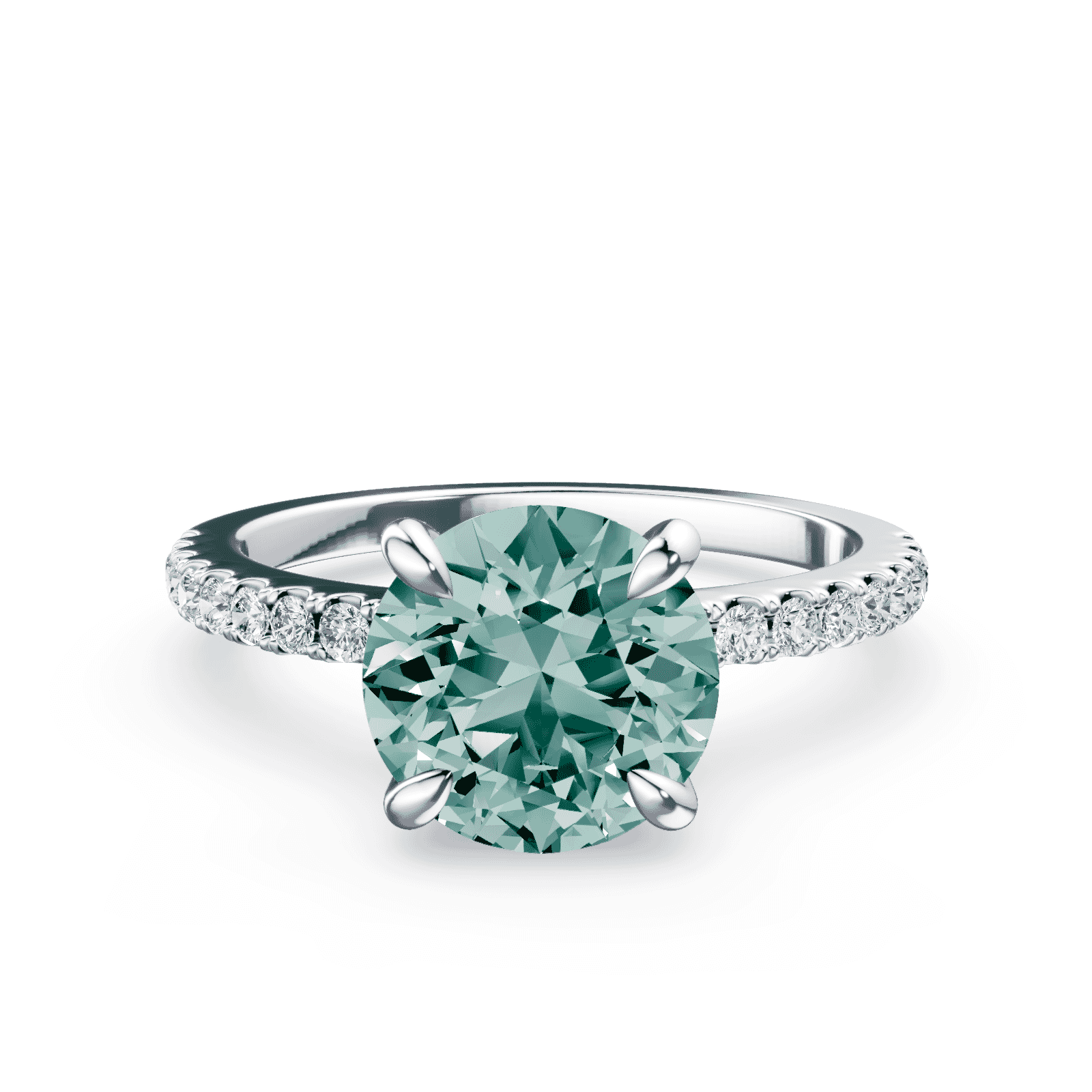 Round Green Diamond Ring | Plum Diamonds