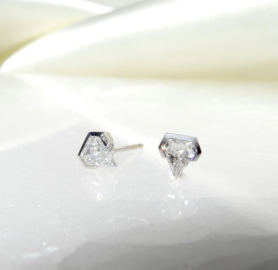 Specialty Cuts: Shield Lab Grown Diamond Earrings .75ctw