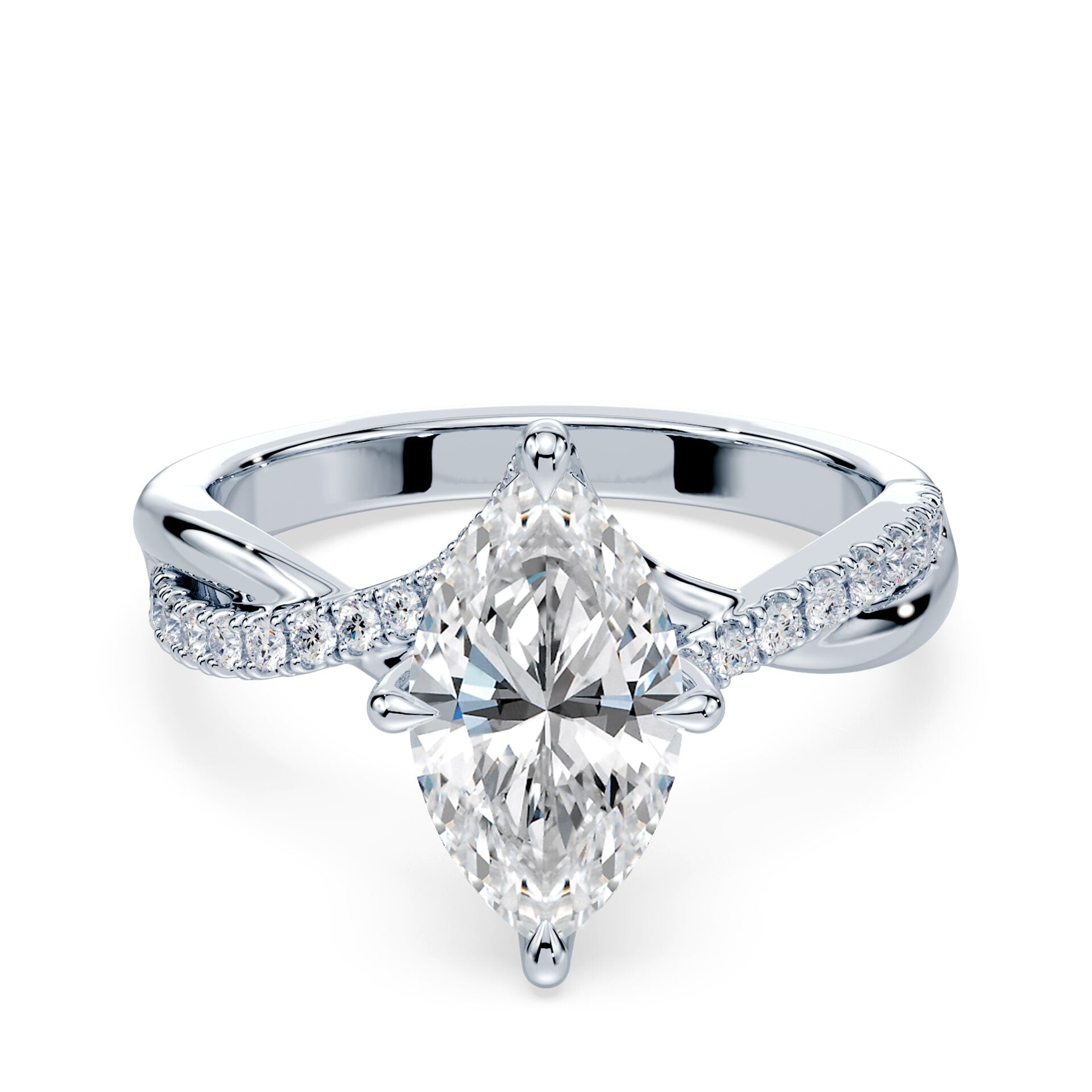 Marquise Cut Pave Twist Ring – Plum