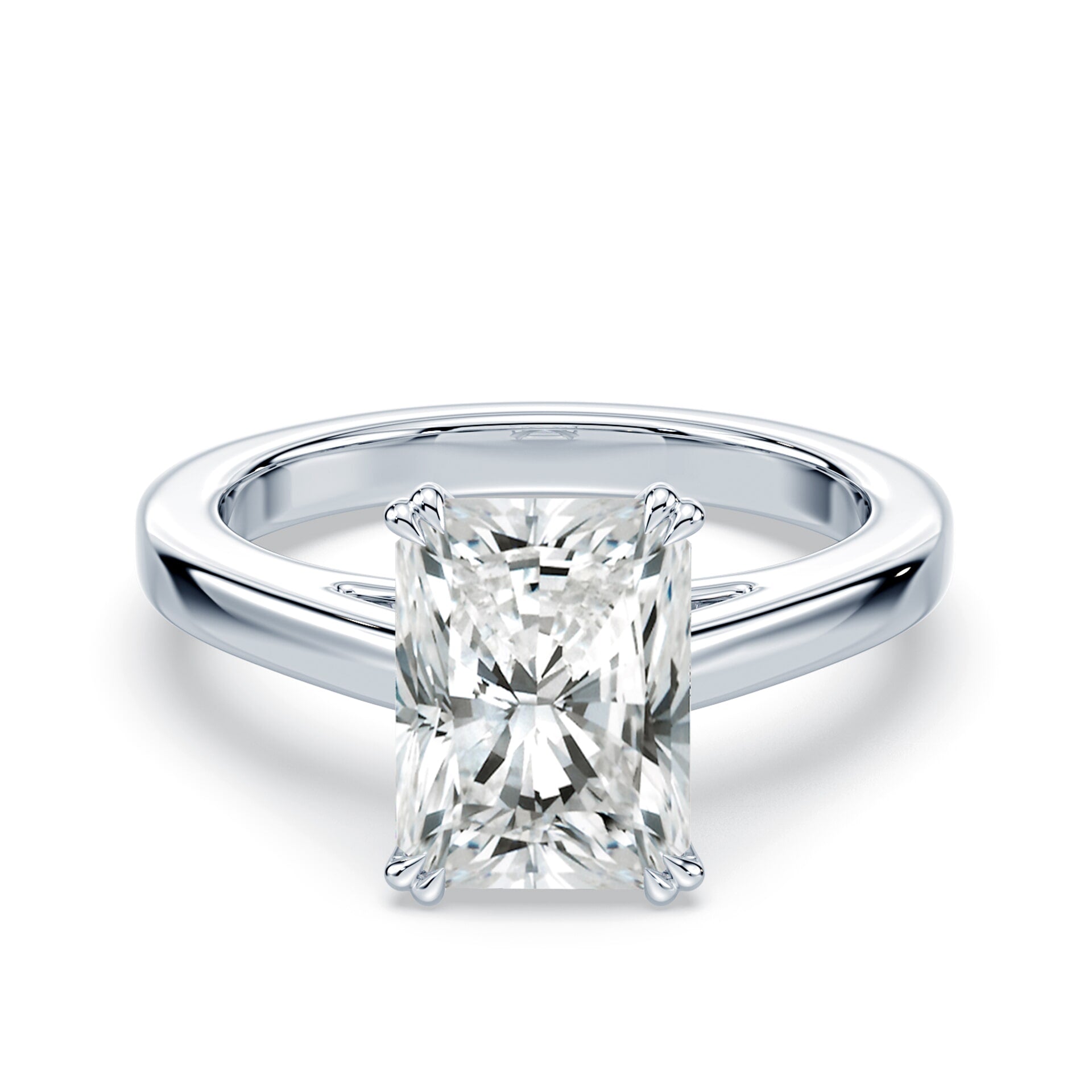 Radiant Cut Double Prong Cathedral – Plum