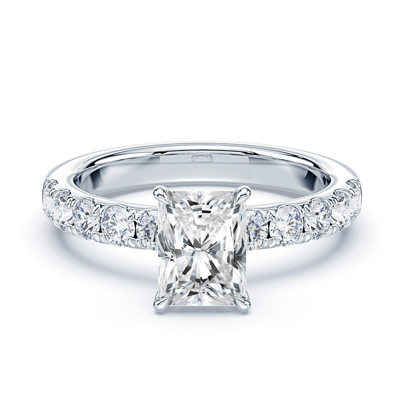 Radiant Cut Pave Prongs Wide Pave