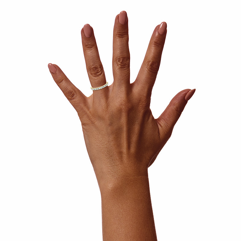 Shared Prong Lab Diamond Band