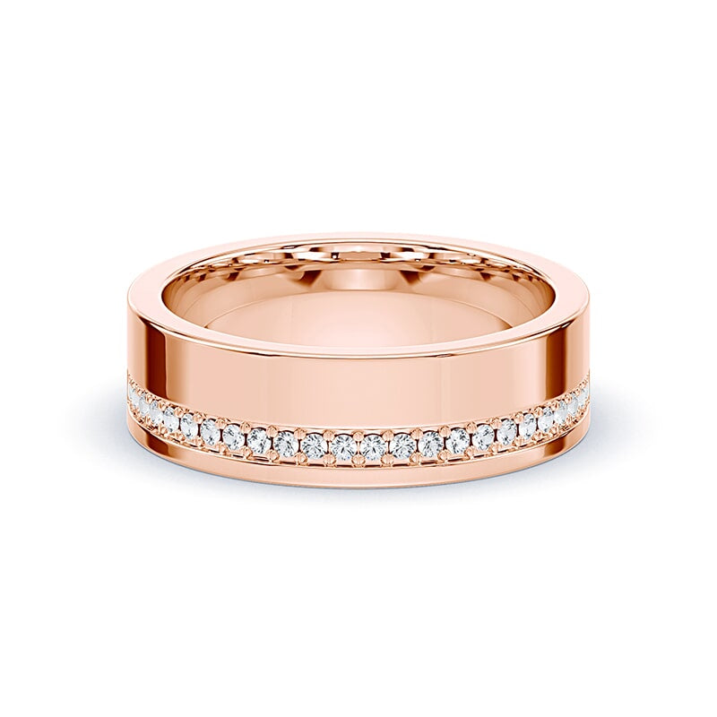 Wide Cigar Ring With Lab Diamonds | Plum Diamonds