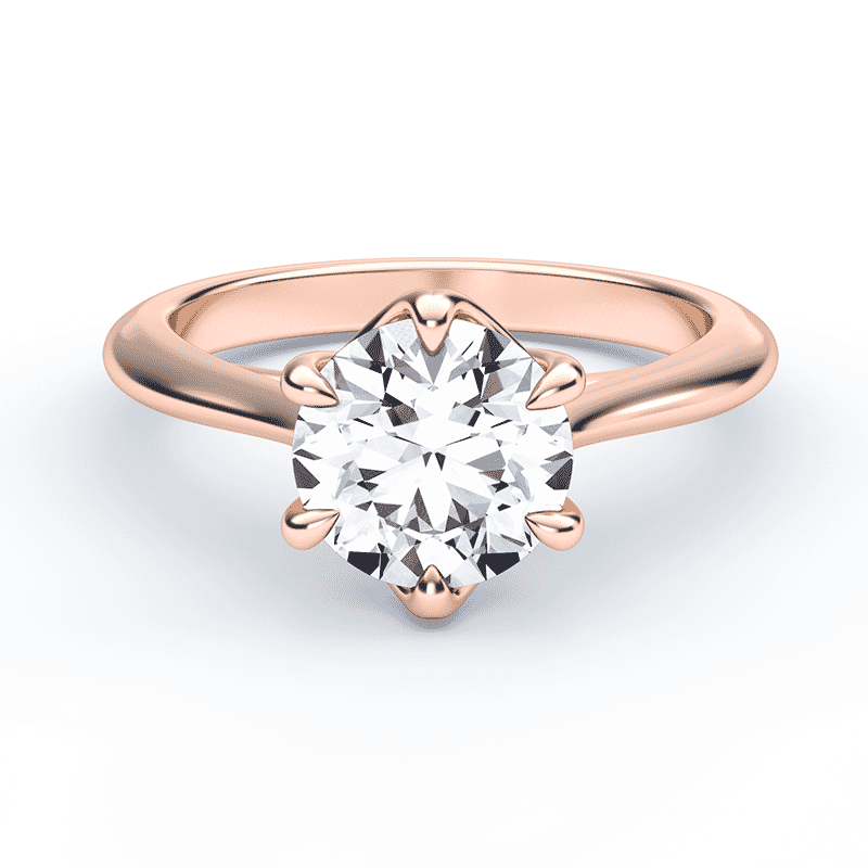 Rose gold 6 prong 2025 engagement ring