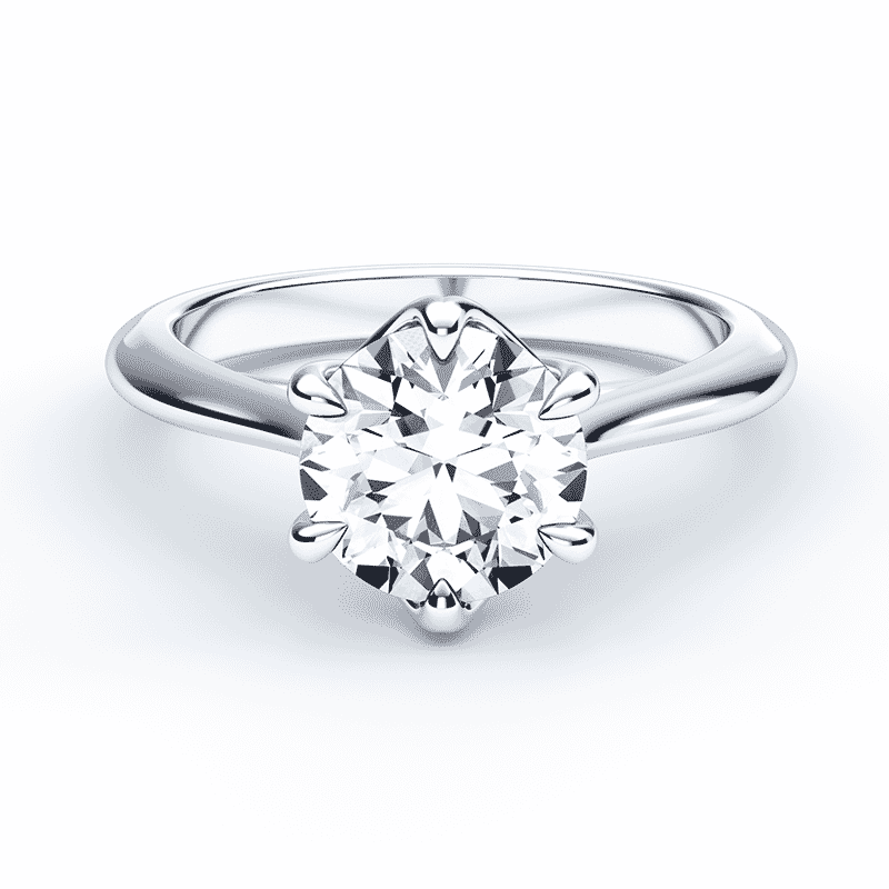 Prong Round Engagement Ring Plum Diamonds - Main Image