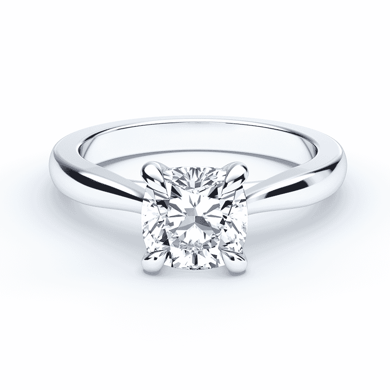 Cushion cut 2025 cathedral engagement ring