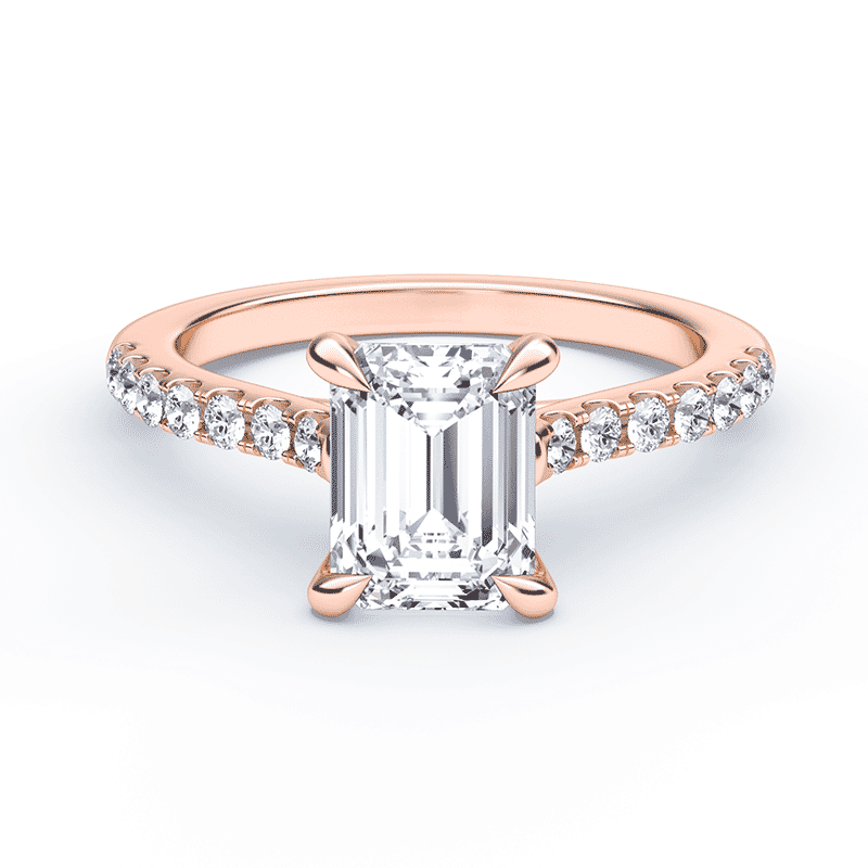 Rose gold cathedral engagement ring on sale