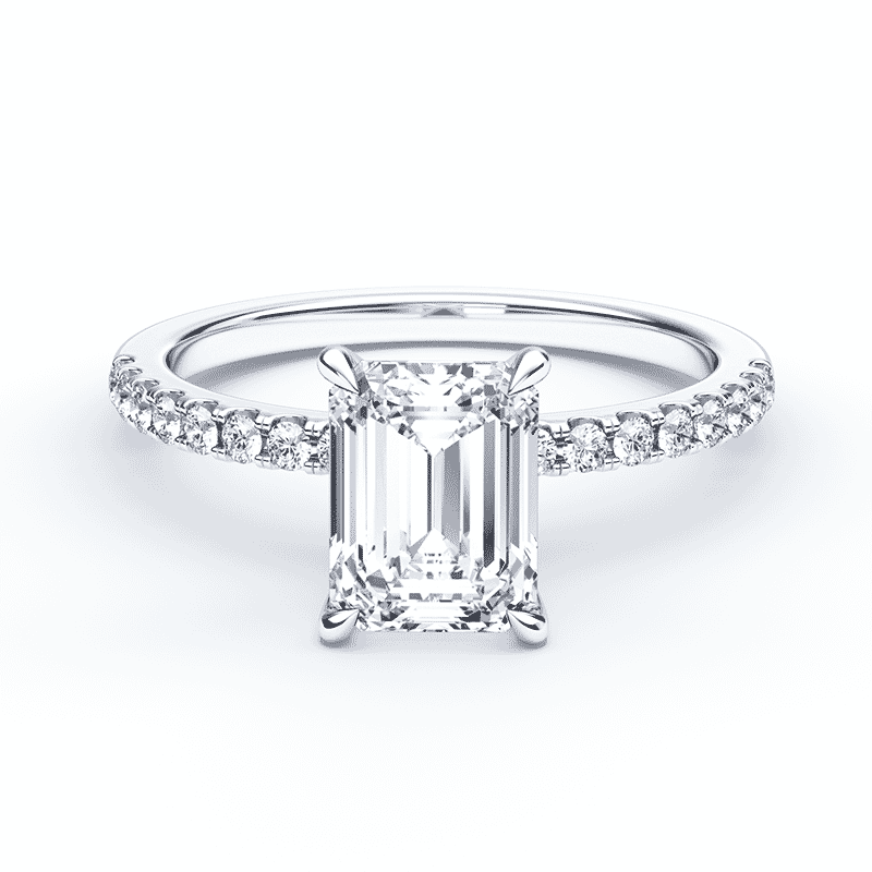 Emerald Cut Pave Engagement Ring