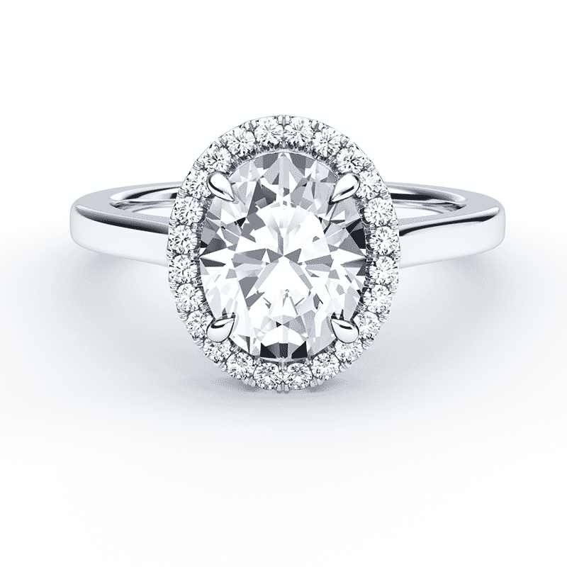 Round diamond with oval halo on sale