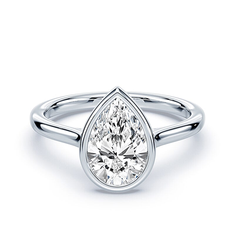 Pear Cut Cathedral Bezel Ring