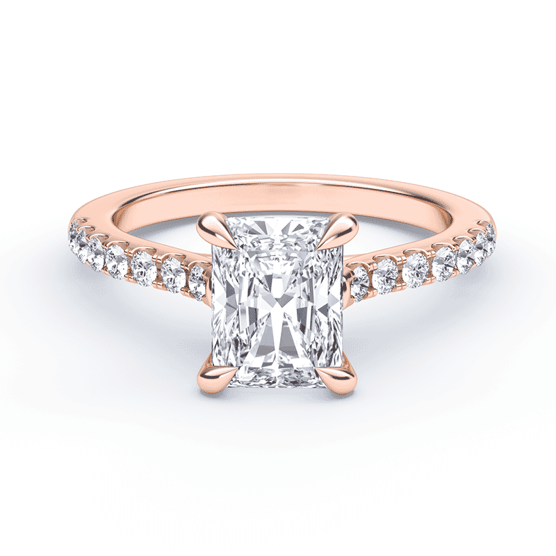 Rose gold radiant cut engagement rings discount