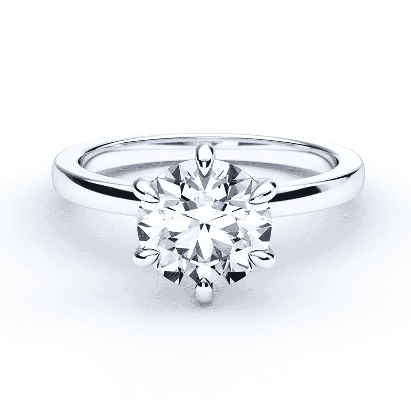 Platinum 6 Prong Engagement Ring Plum Diamonds