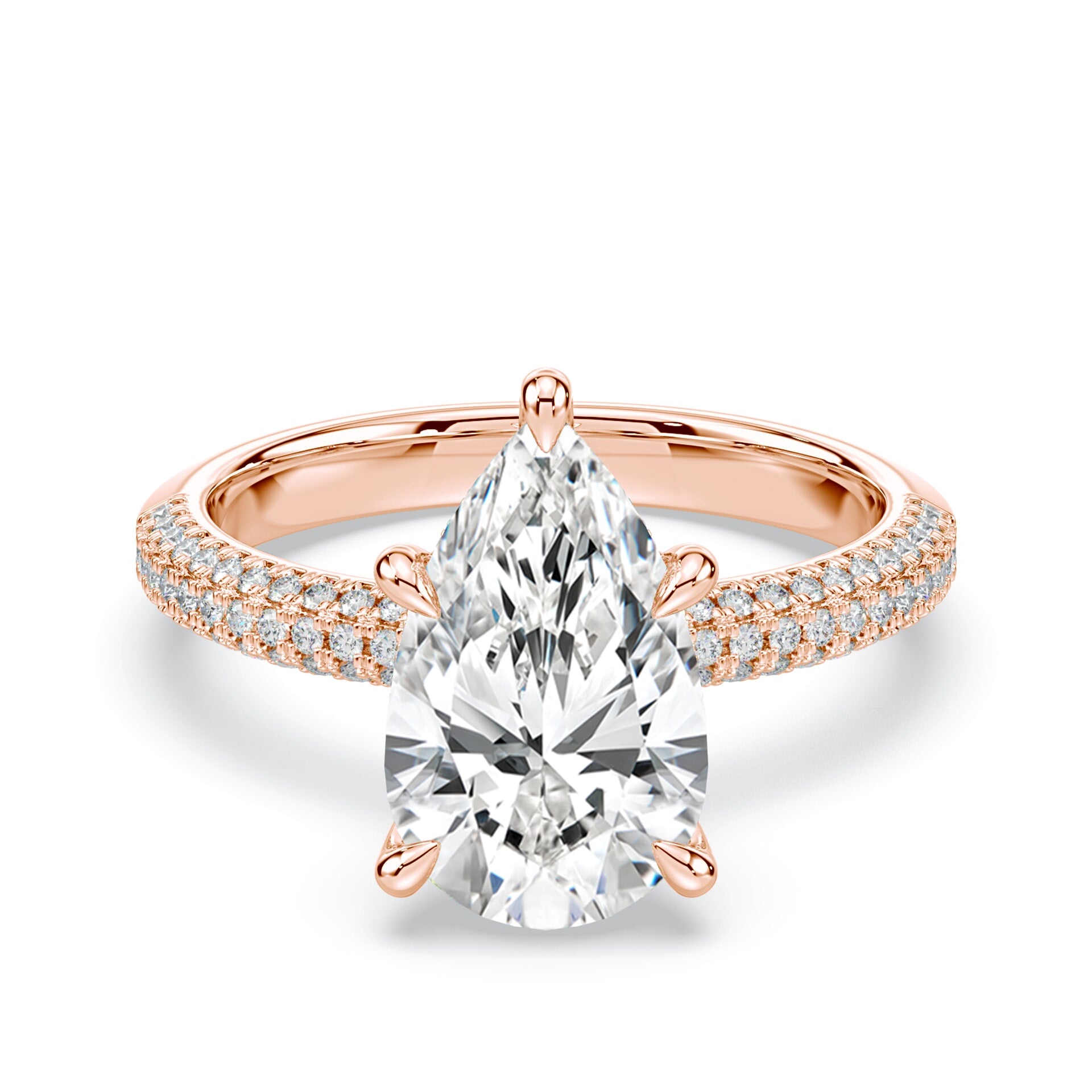 Pear Cut Luxe Pave Ring – Plum