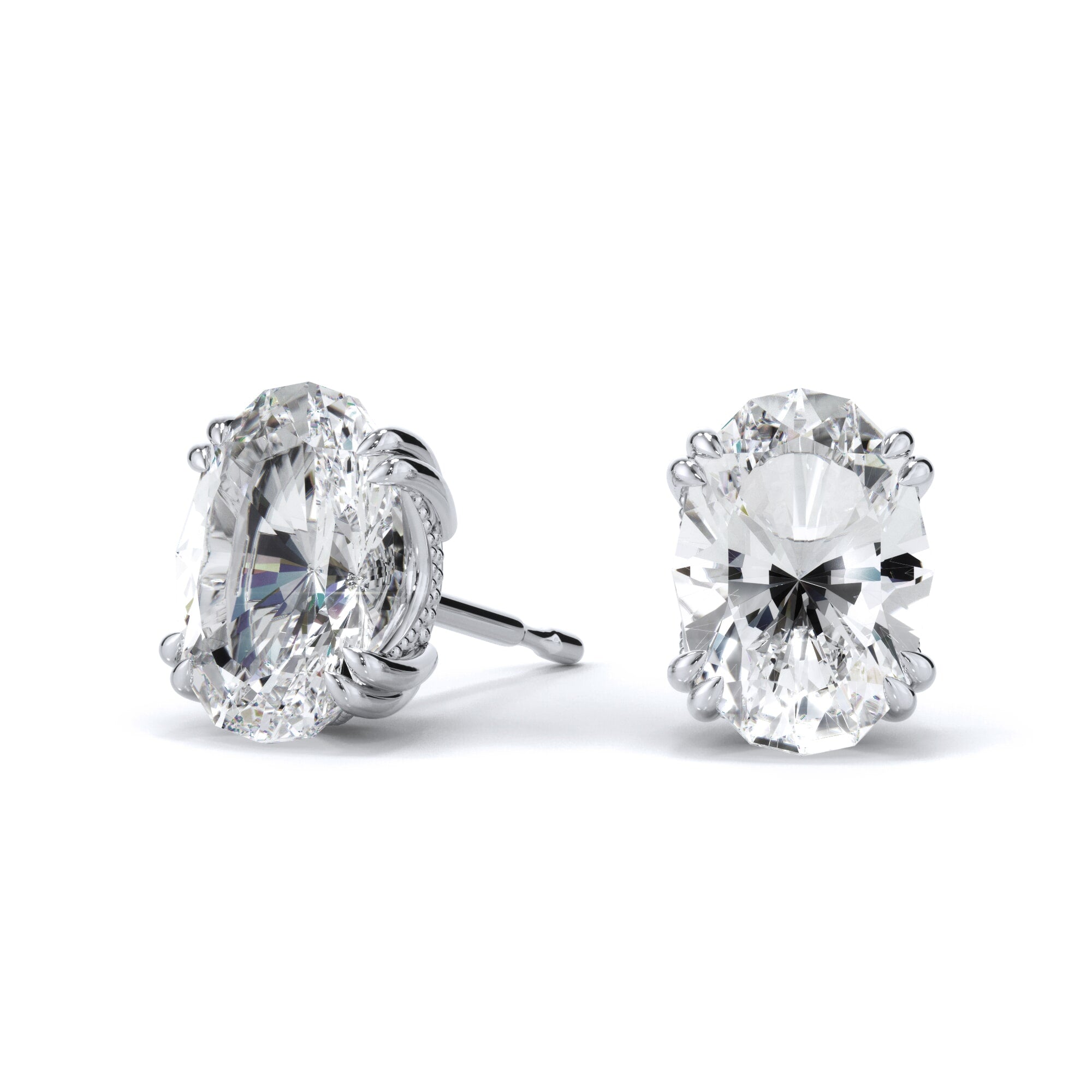 Oval cut diamond stud earrings Clearance
