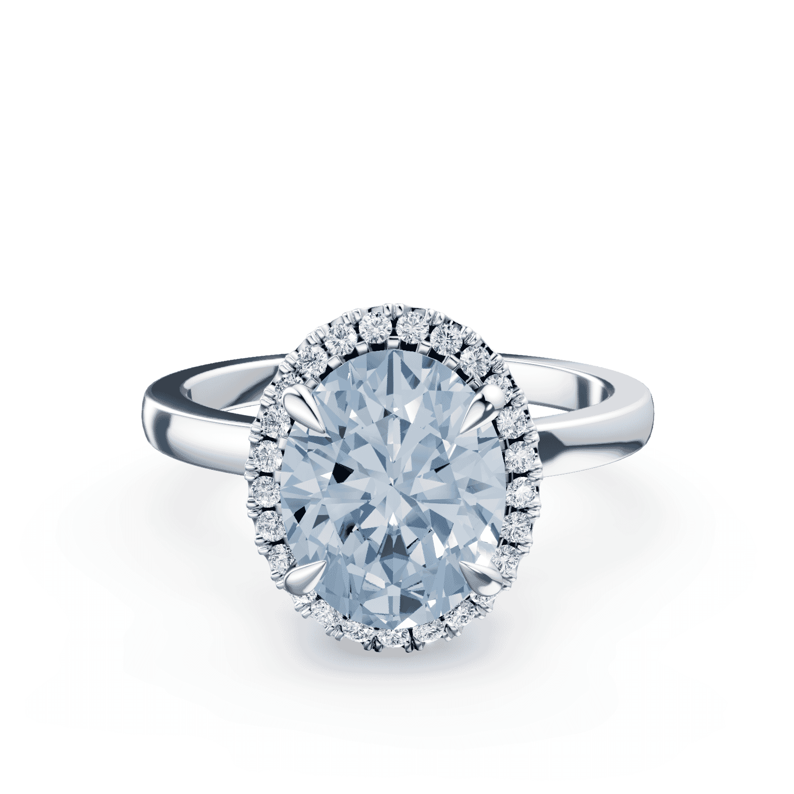 Oval Halo Blue Diamond Ring | Plum Diamonds