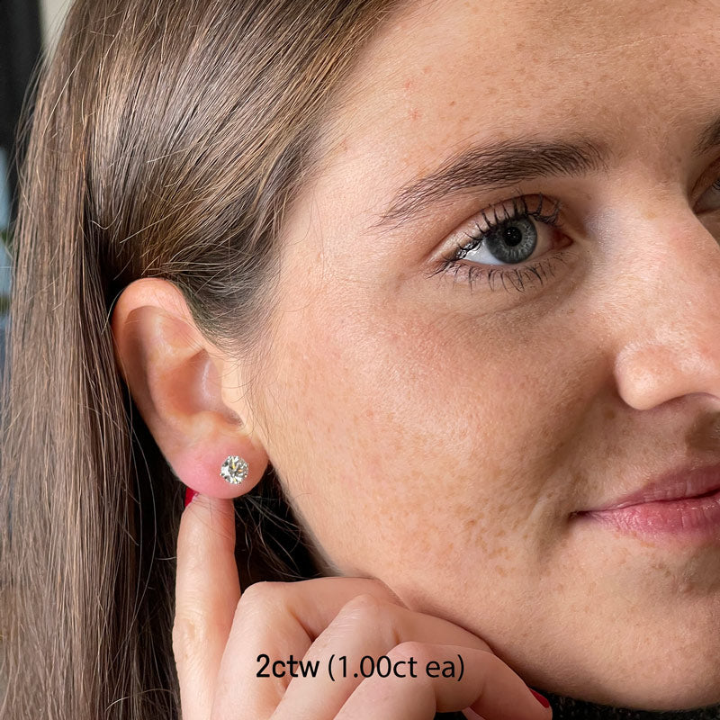 Lab Diamond 4 Prong Stud Earrings