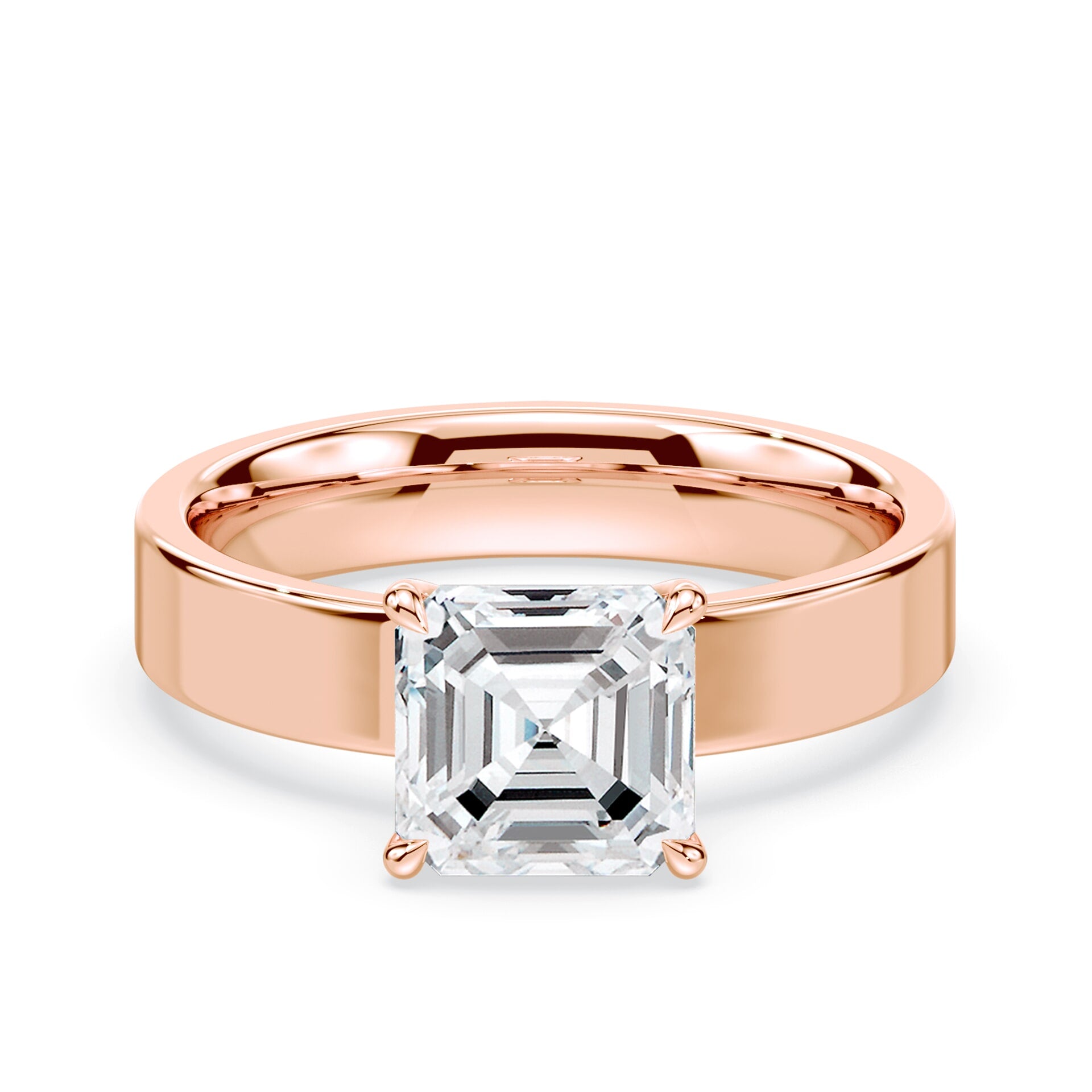 Asscher Low Profile Wide Solitaire – Plum