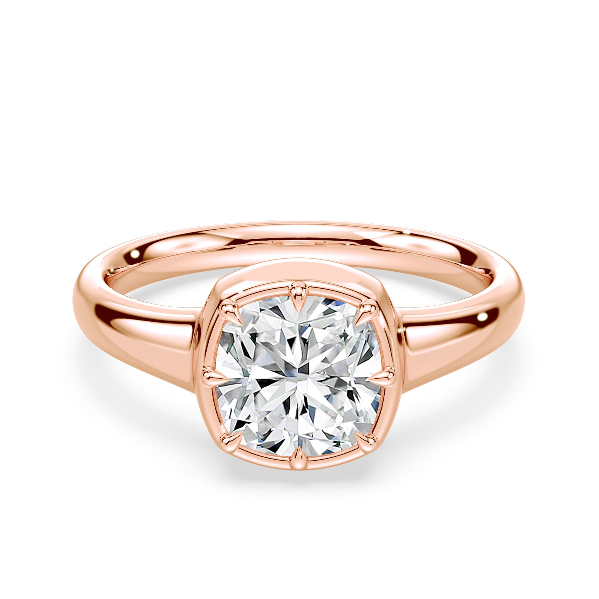 Cushion Cut Button Back Ring – Plum