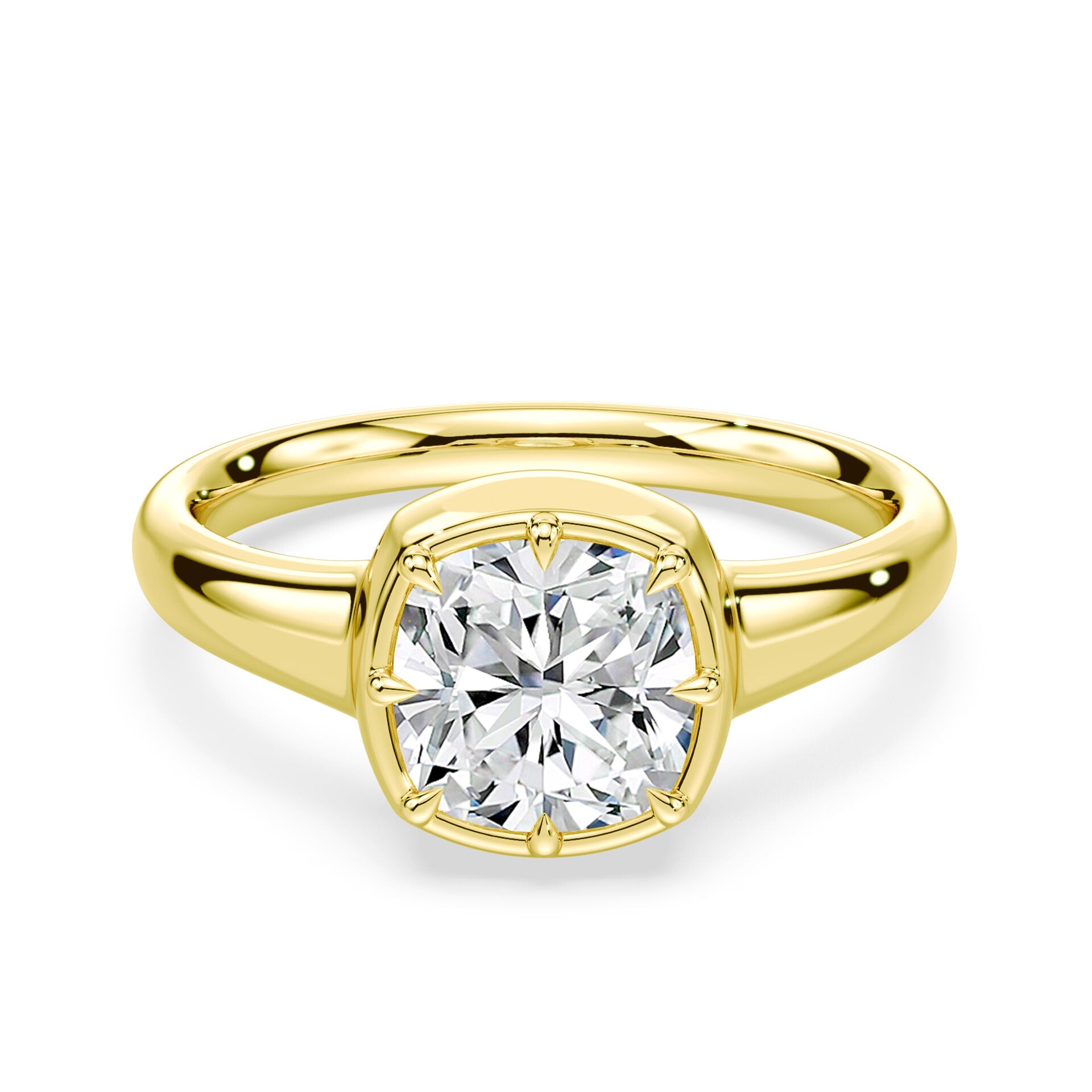 Cushion Cut Button Back Ring – Plum
