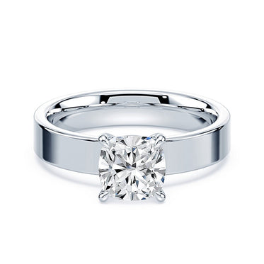Cushion Cut Low Profile Wide Solitaire