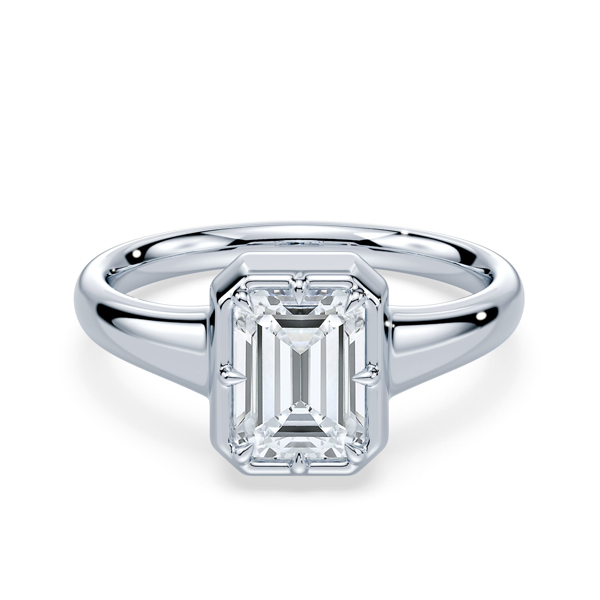 Emerald Cut Button Back Ring – Plum