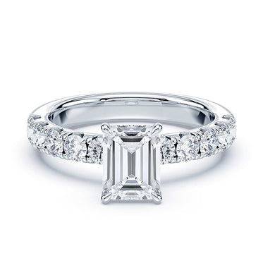Emerald Cut Wide Pave Ring