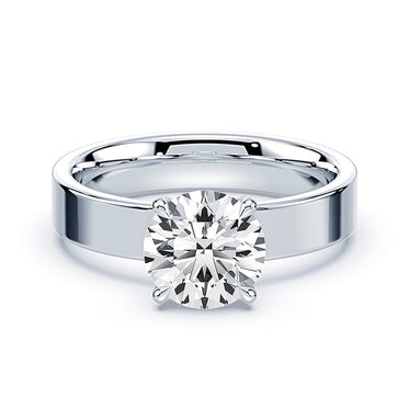 Low Profile Wide Engagement Ring