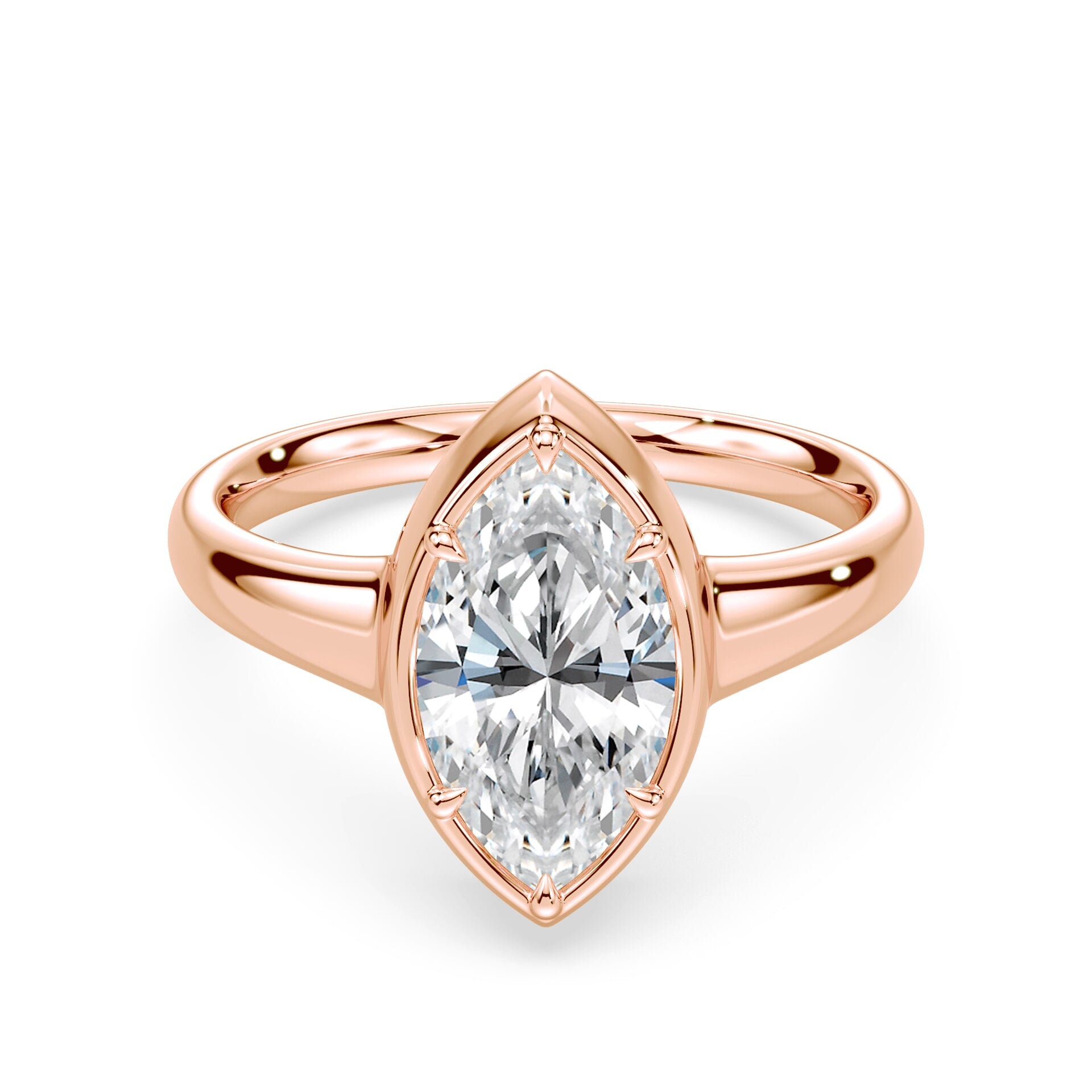 Marquise Cut Button Back Ring – Plum