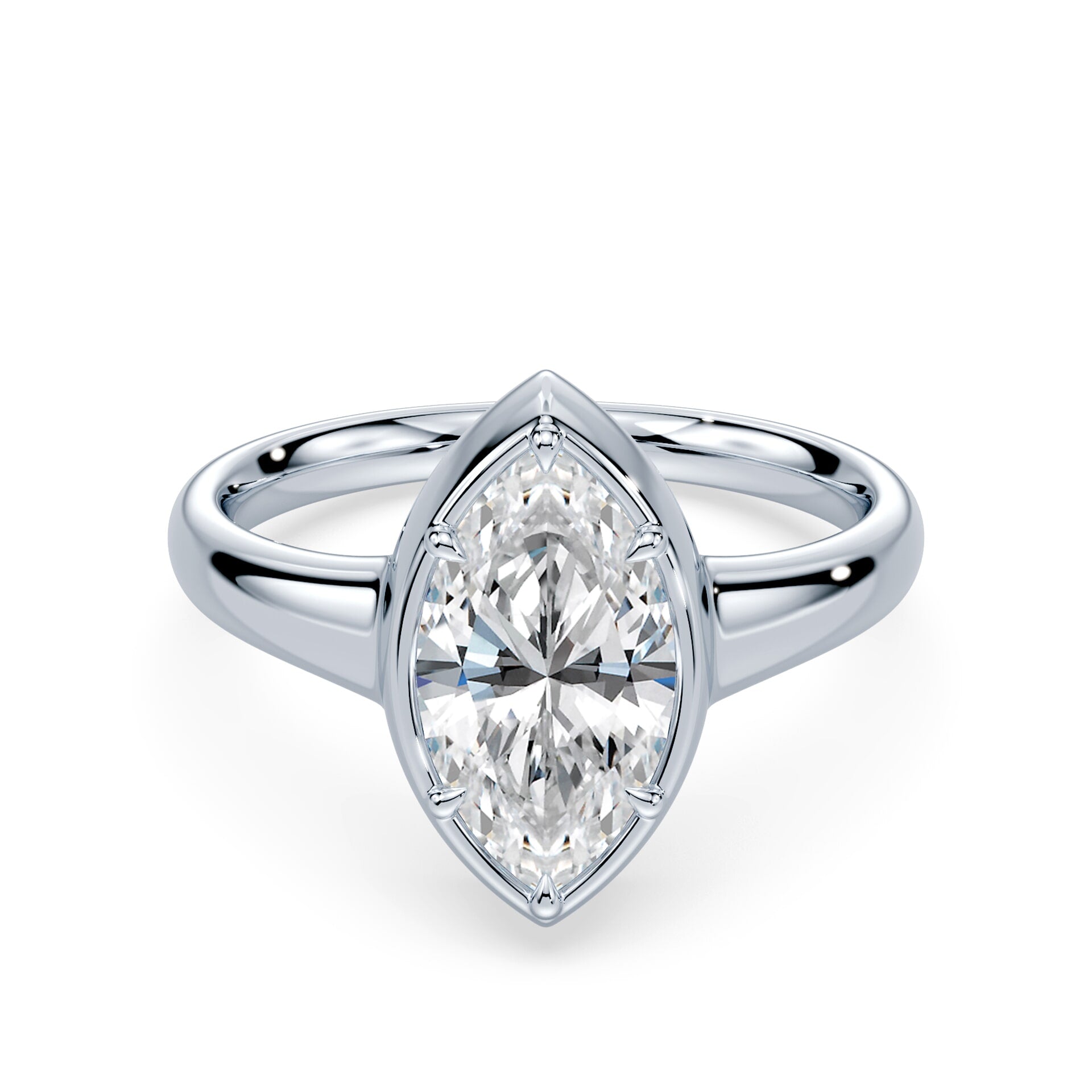 Marquise Cut Button Back Ring – Plum