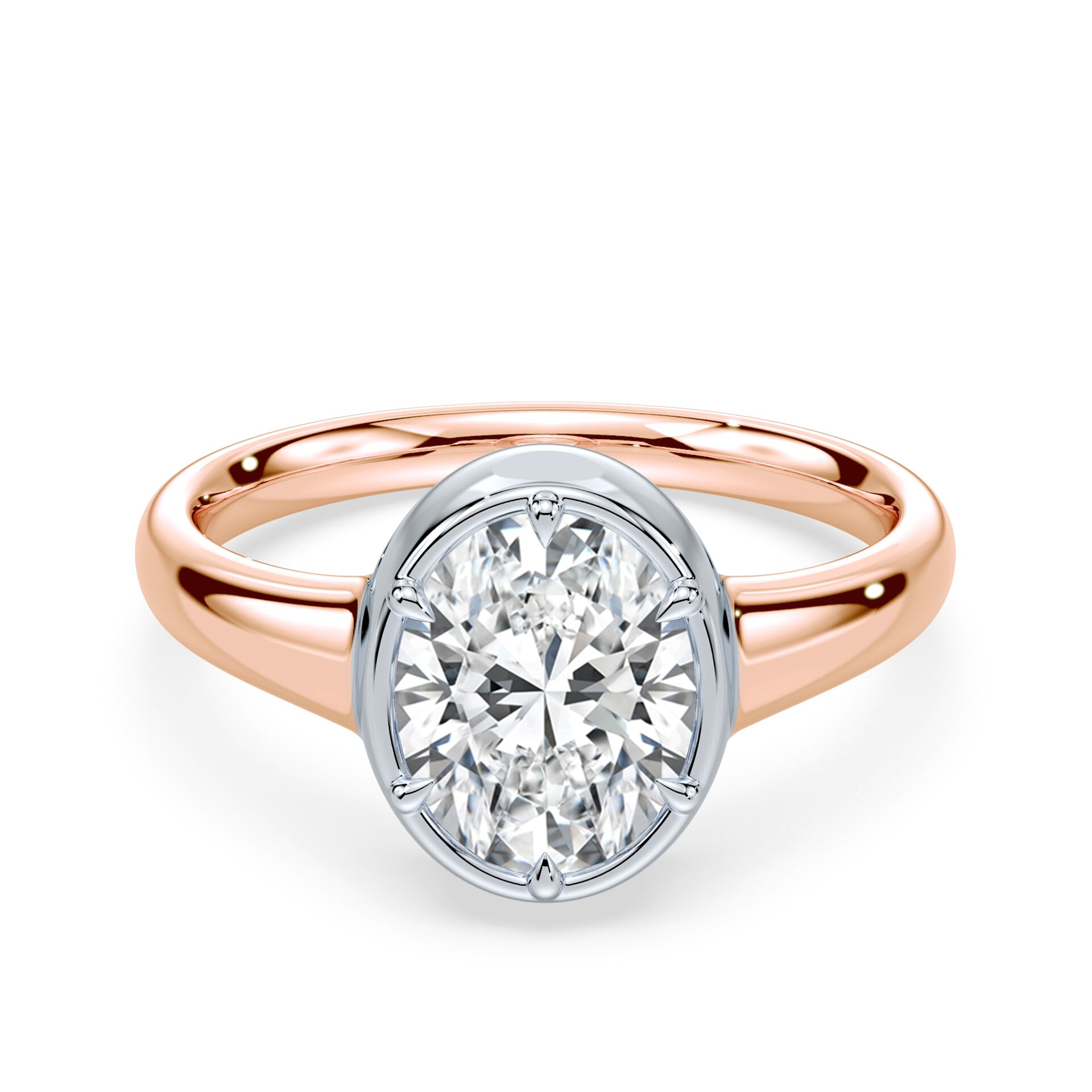 Oval Cut Button Back Ring – Plum