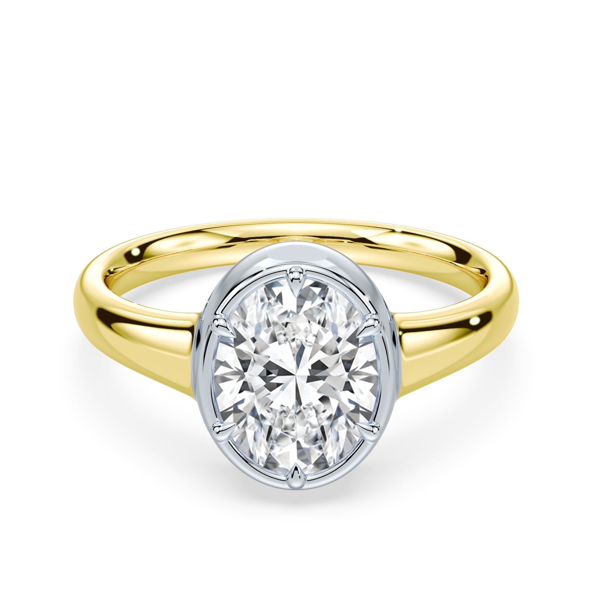 Oval Cut Button Back Ring – Plum