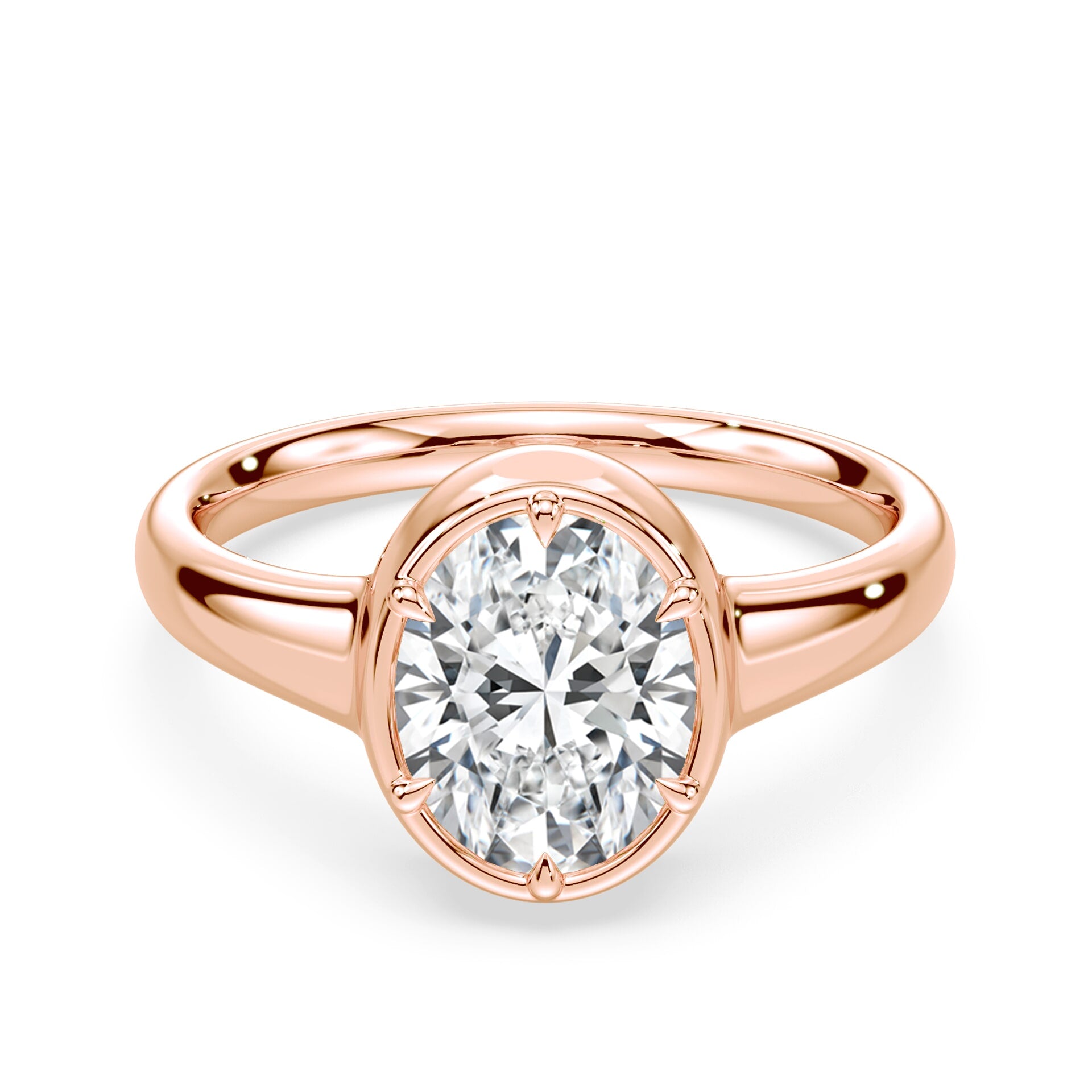 Oval Cut Button Back Ring – Plum