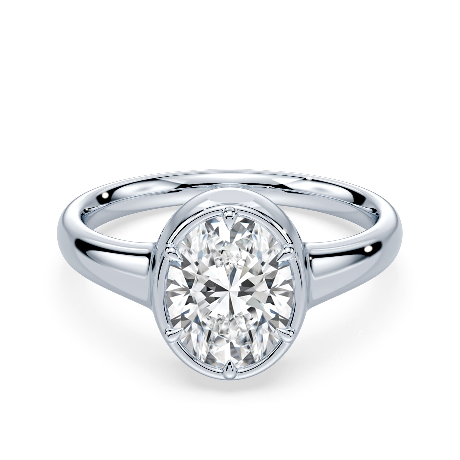 Oval Cut Button Back Ring – Plum