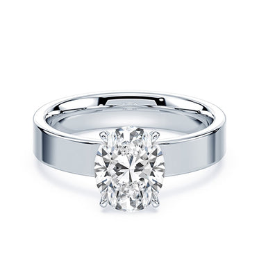 Oval Low Profile Wide Solitaire