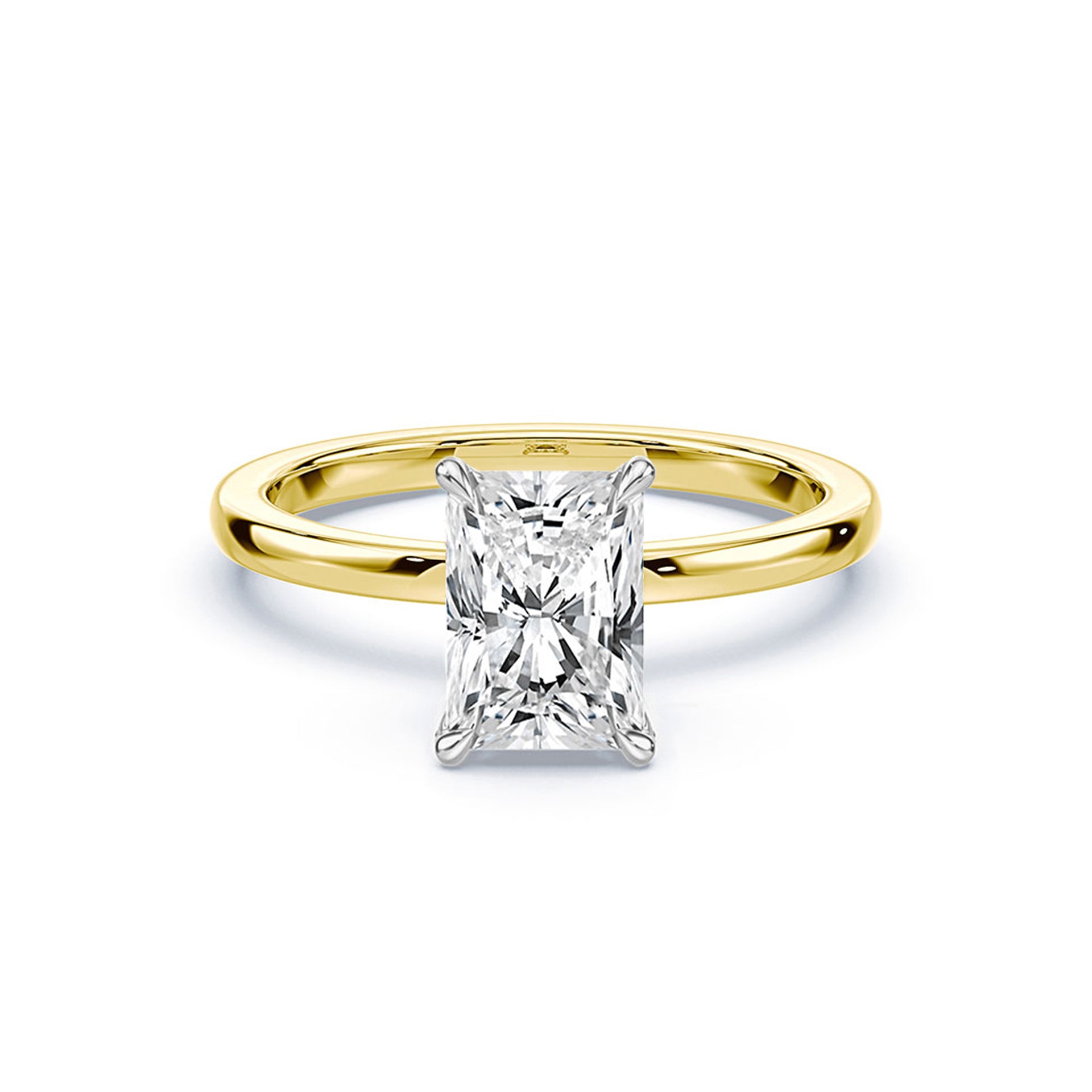 Radiant Cut 3.11ct Two Tone Diamond Ring