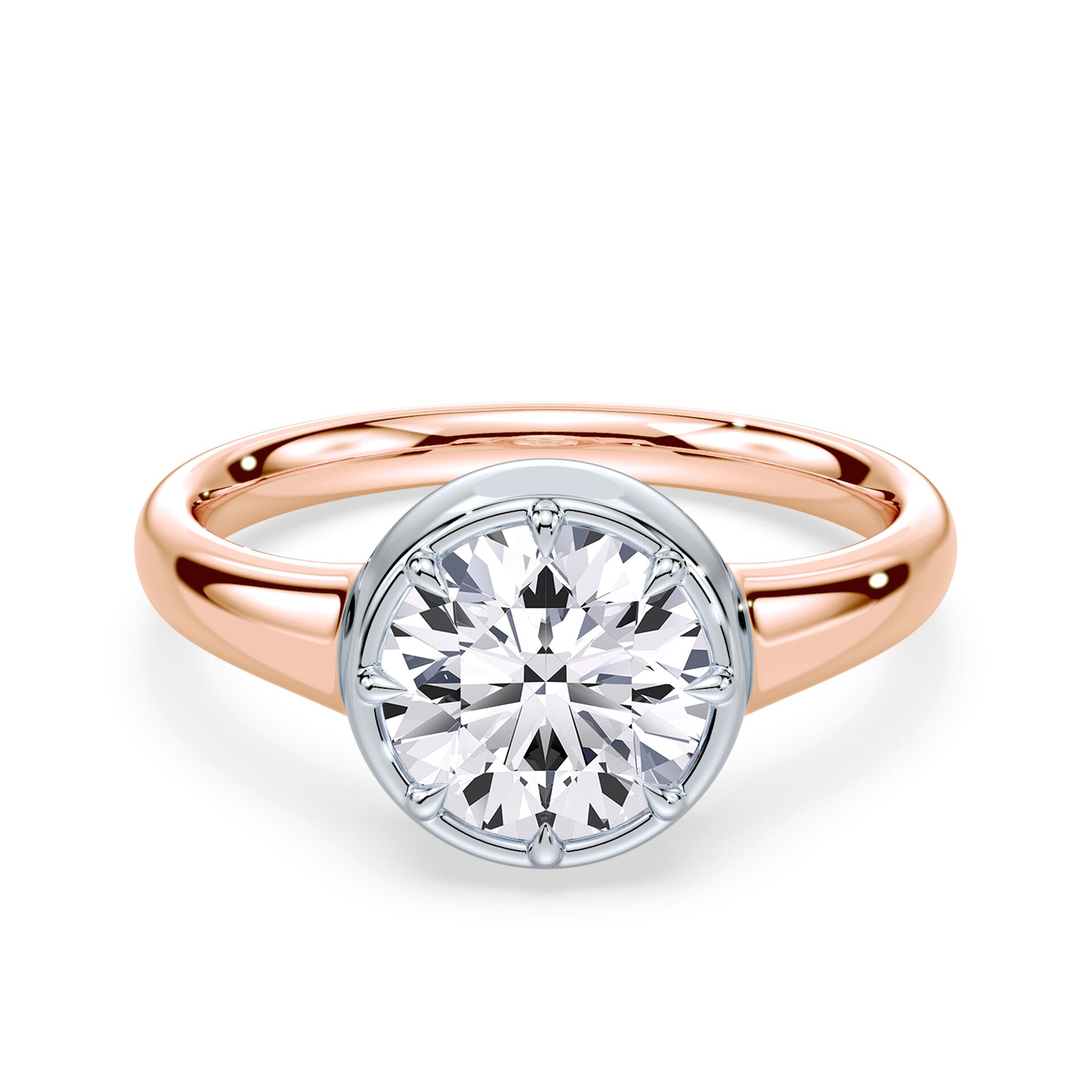 Round Cut Button Back Ring – Plum