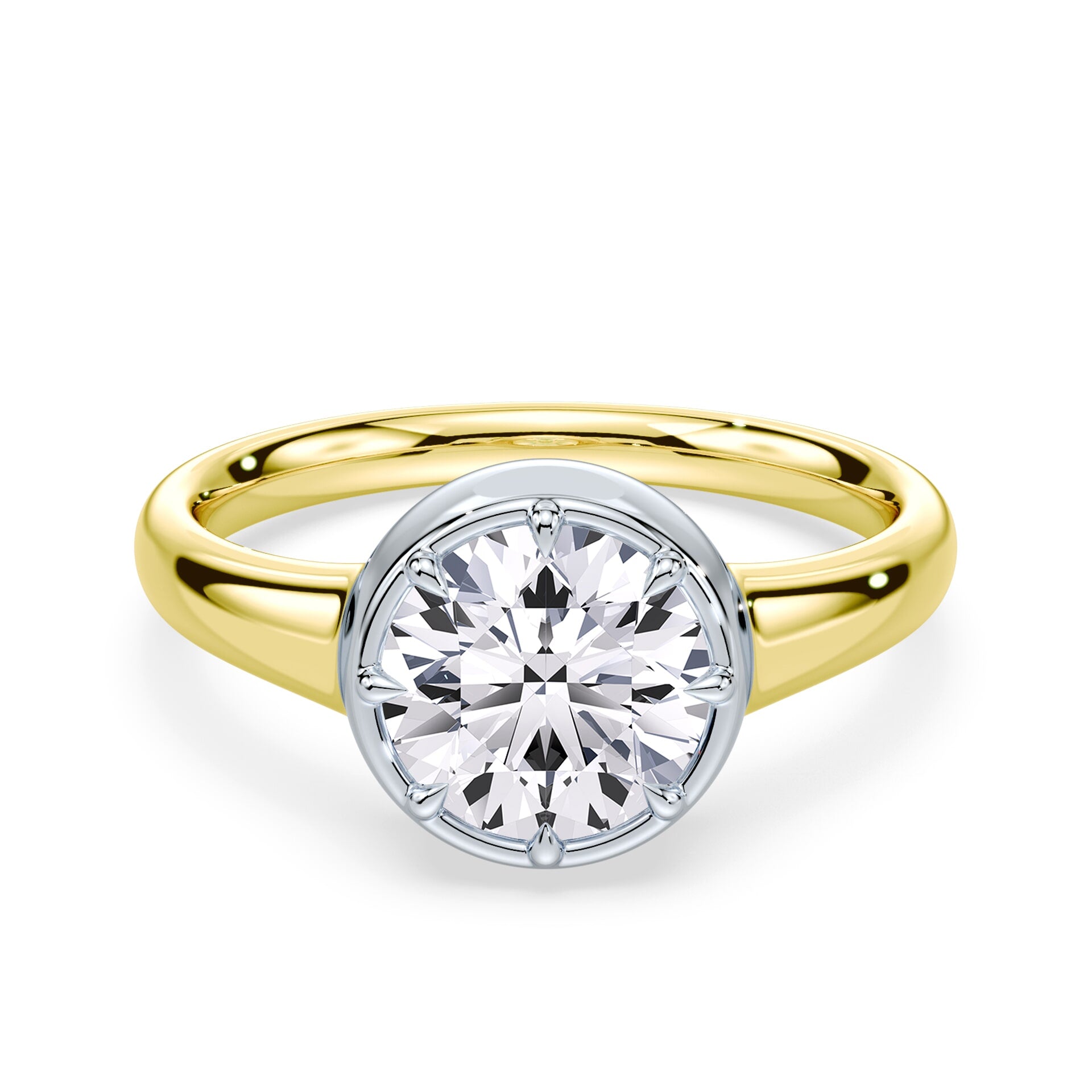 Round Cut Button Back Ring – Plum