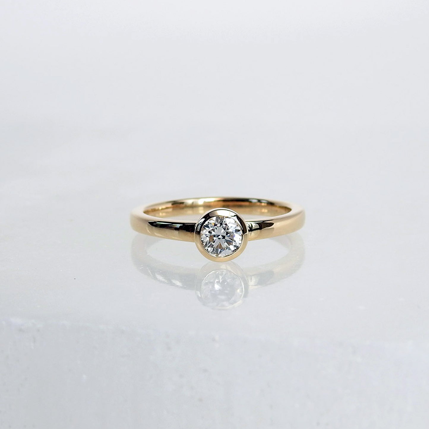 Simple Lab Diamond Bezel Ring .50ct