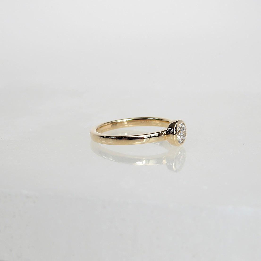 Simple Lab Diamond Bezel Ring .50ct